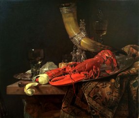 Still Life with Lobster, Drinking Horn and Glasses - after Willem Kalf